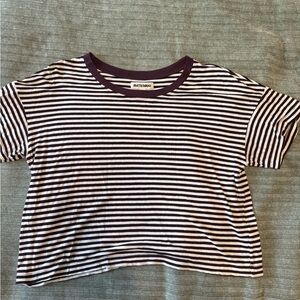 Rylee + Cru Black and White Striped Tee